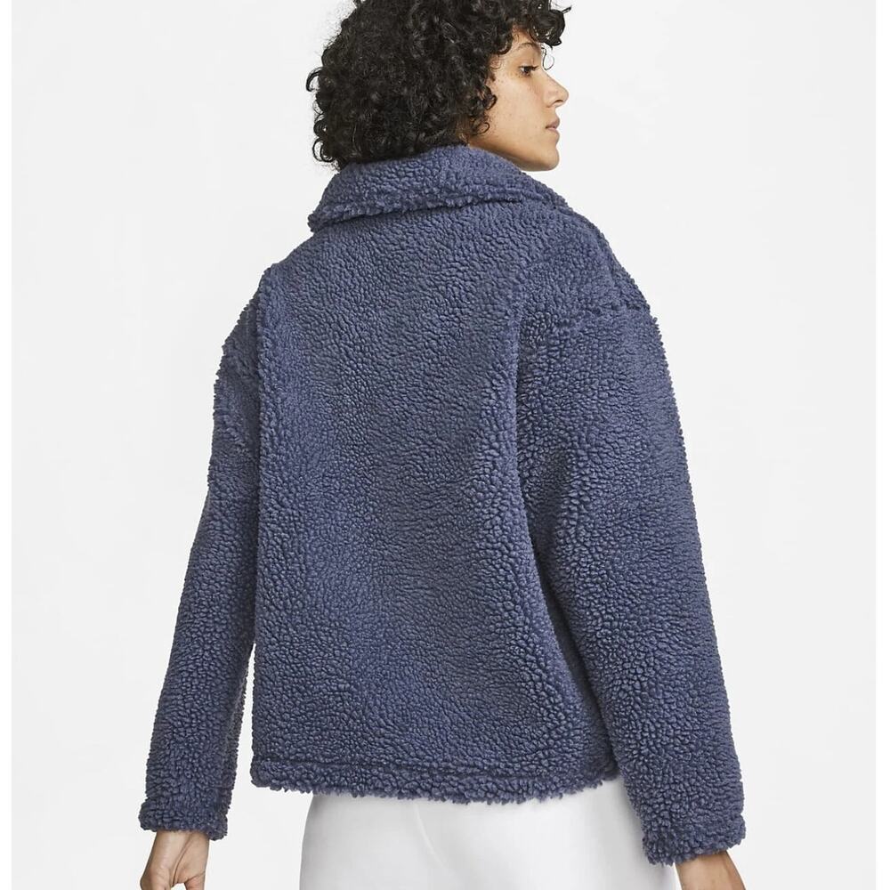 NWT Nike Sportswear Swoosh Sherpa Blue/White Jacket Women's Size L (DD5620-437) - Picture 5 of 10